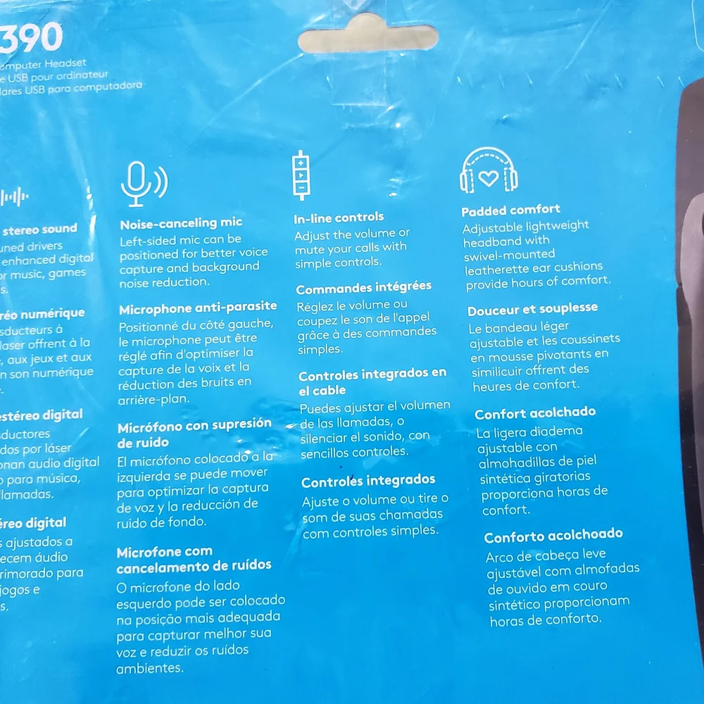 Brand New In Box. Never Opened. Logitech H390 USB Headset - Black